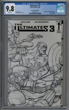 Ultimates 3 #1 CGC 9.8 Black & White Sketch variant Captain America Hawkeye Thor