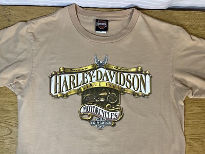 taku　Harley-Davidson Eagle Print Taku Harley Davidson Juneau Alaska Khaki T-Shirt Motorcycle Biker