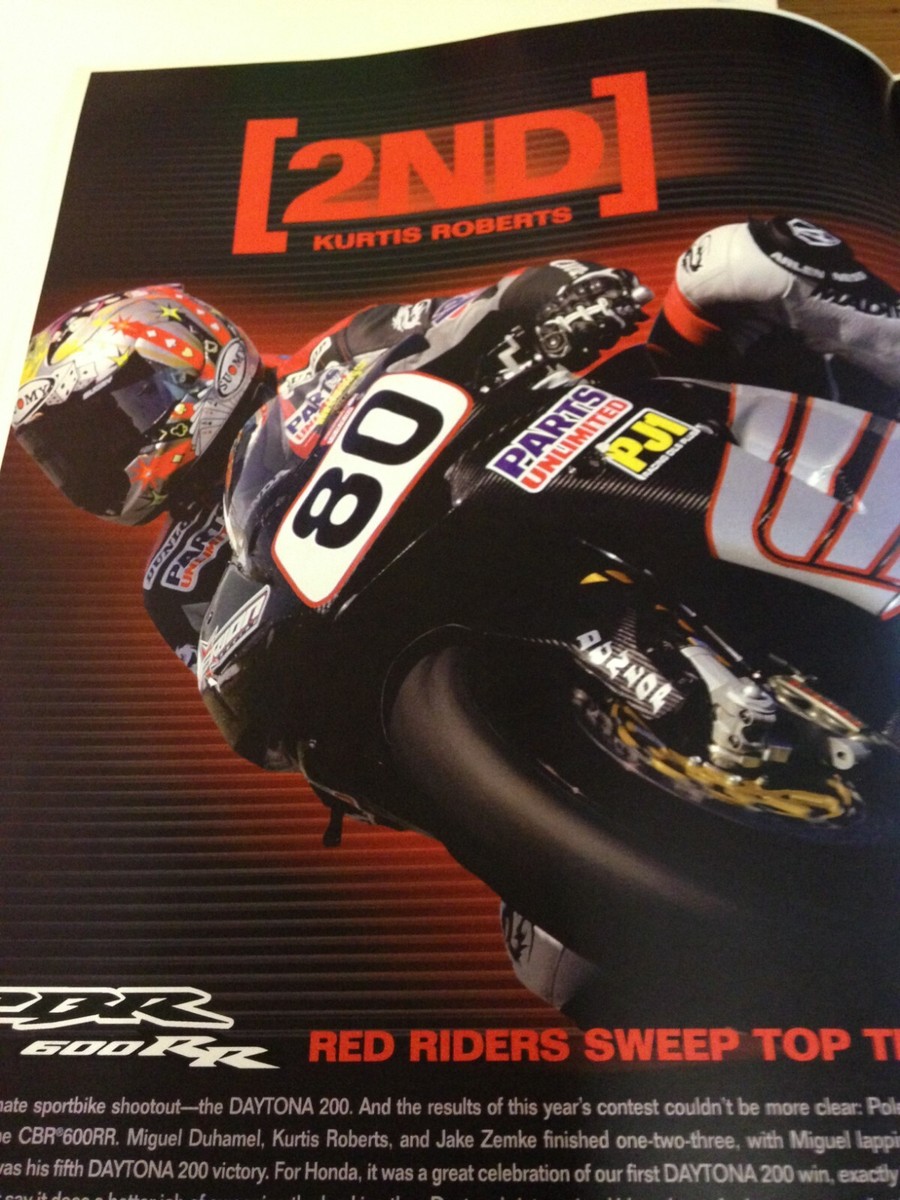 San Miguel Honda Summit Superbikes Vintage Motorcycle Poster 2004