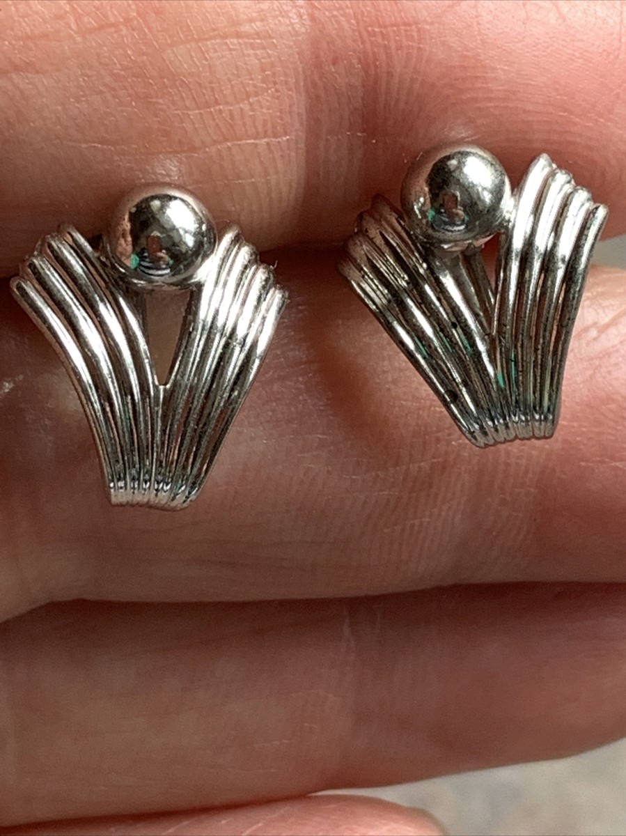 LORAN SIM VINTAGE 1940s STERLING SILVER NECKLACE & EARRINGS | eBay