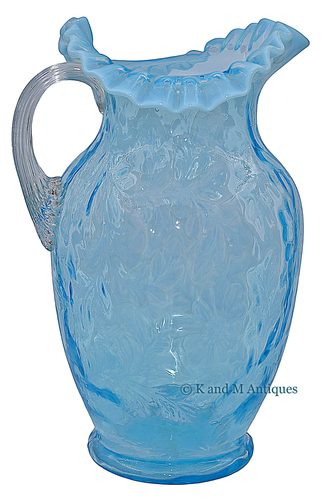 Pichet marguerite et fougère FENTON style tankard points de vente opalescent L.G.Wright
