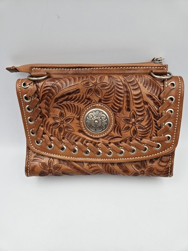 American West Harvest Moon Texas Two Step Leather Crossbody Bag Boho