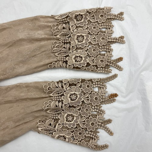 Capriccio by Digna Jacquard Silk Dress Size 10 Lace Trim - Picture 14 of 20