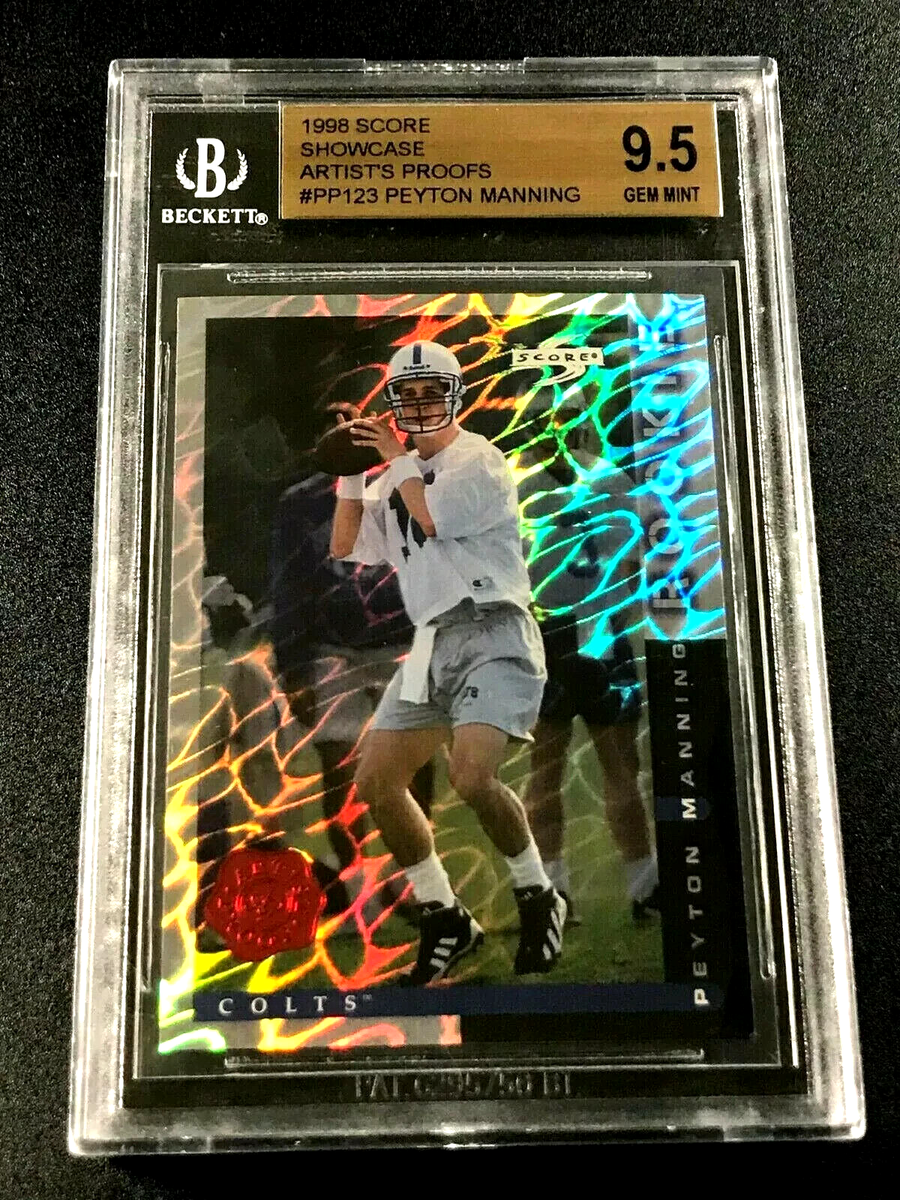 PEYTON MANNING 1998 SCORE #PP123 ARTIST'S PROOF HOLO ROOKIE RC BGS 9.5 GEM  RARE