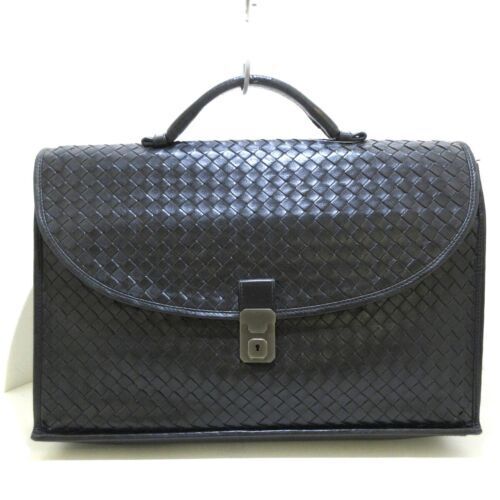 BOTTEGA VENETA Business bag Briefcase Leather Black Dark BOTTEGA VENETA Business bag Briefcase Leather Black Dark