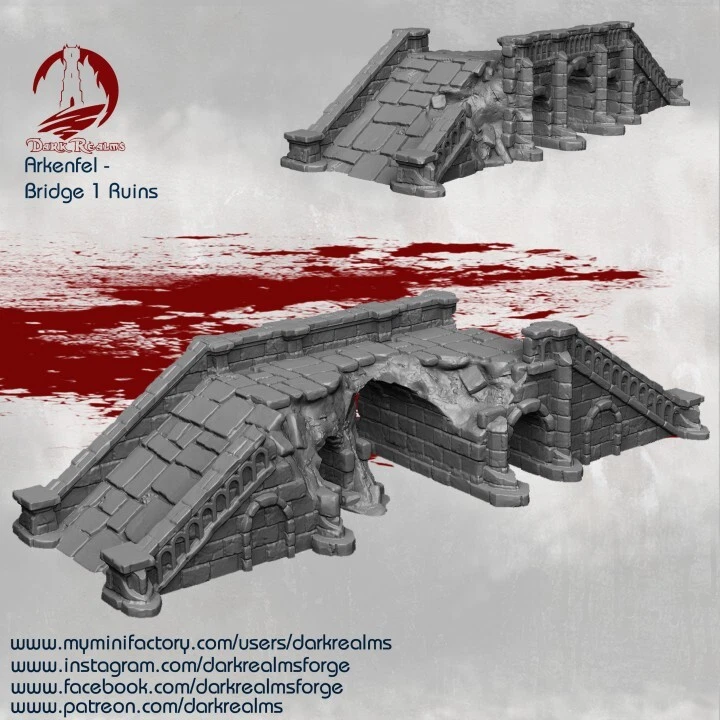 Dark Realms Arkenfel Bridge1 Ruins Herr Der Ringe Tabletop Fantasy