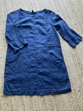 Seasalt 100% linen tunic top, navy blue, size 8