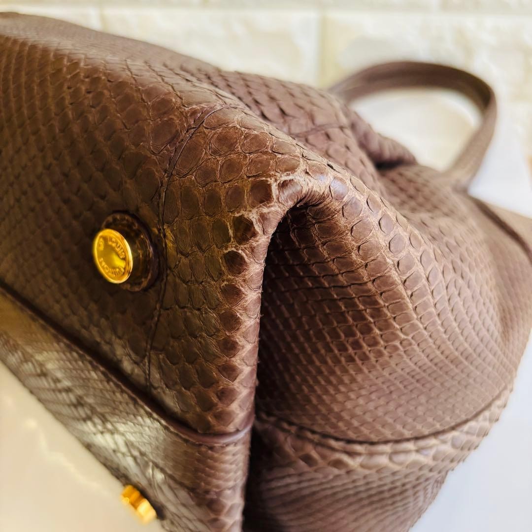 Louis Vuitton Seals PM Python Leather Chocolate B… - image 12