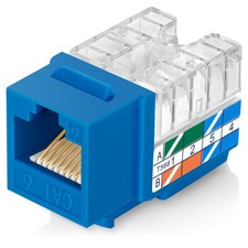 90  Angled RJ45 Cat6 Keystone Jacks 50-Pack in Blue Quantity 50,