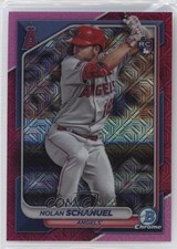 2024 Bowman Mega Box Chrome Fuchsia Mojo Refractor /299 Nolan Schanuel #81 1dt9