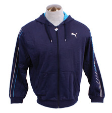 Puma Men's M Blue Zip Front Hooded Jacket Hoodie