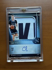 2024-25 Panini Silhouette Cam Spencer Patch Auto RC #/25 Grizzlies RPA #SIL-SPE