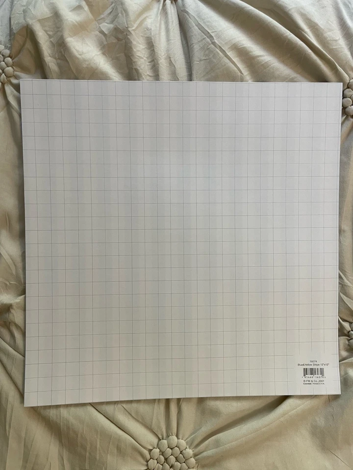 2 Hojas Papel Beatrix Potter BABY BOY 12x12 Cartulina Azul Amarillo Raya Retirado Foto 2 de 3