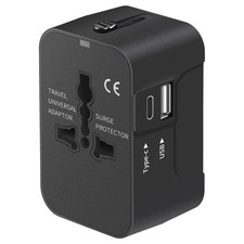 Travel Adapter with USB C, Universal All in One Worldwide Travel Adapter Powe...