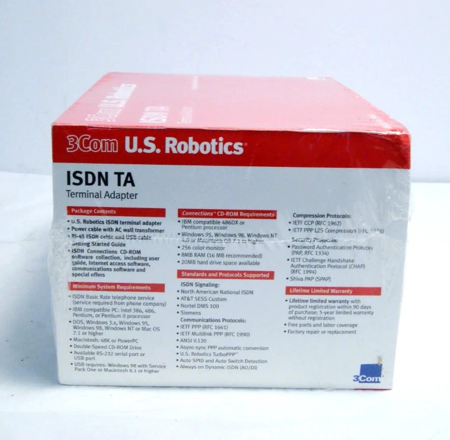 3Com U.S. Robotics ISDN TA Terminal Adapter 128K, USB & Serial Connectors SEALED - Image 3 of 4