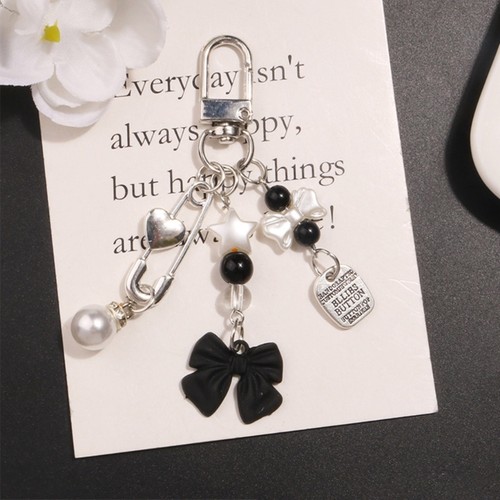 Pearl Bowknot Beaded Pendant Phone Straps Lanyard Pocket Keychain Strap - Photo 3 sur 10