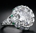 Art Deco 5CT Lab Created Diamond Vintage Style Engagement Ring 14K White Gold FN