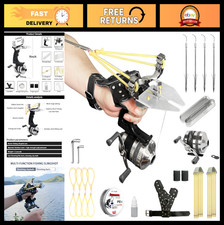 Versatile Fishing Slingshot Set - Stainless Steel Reel, Fish Darts  Line Slot,