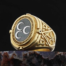 Three Crescent Islamic Ring