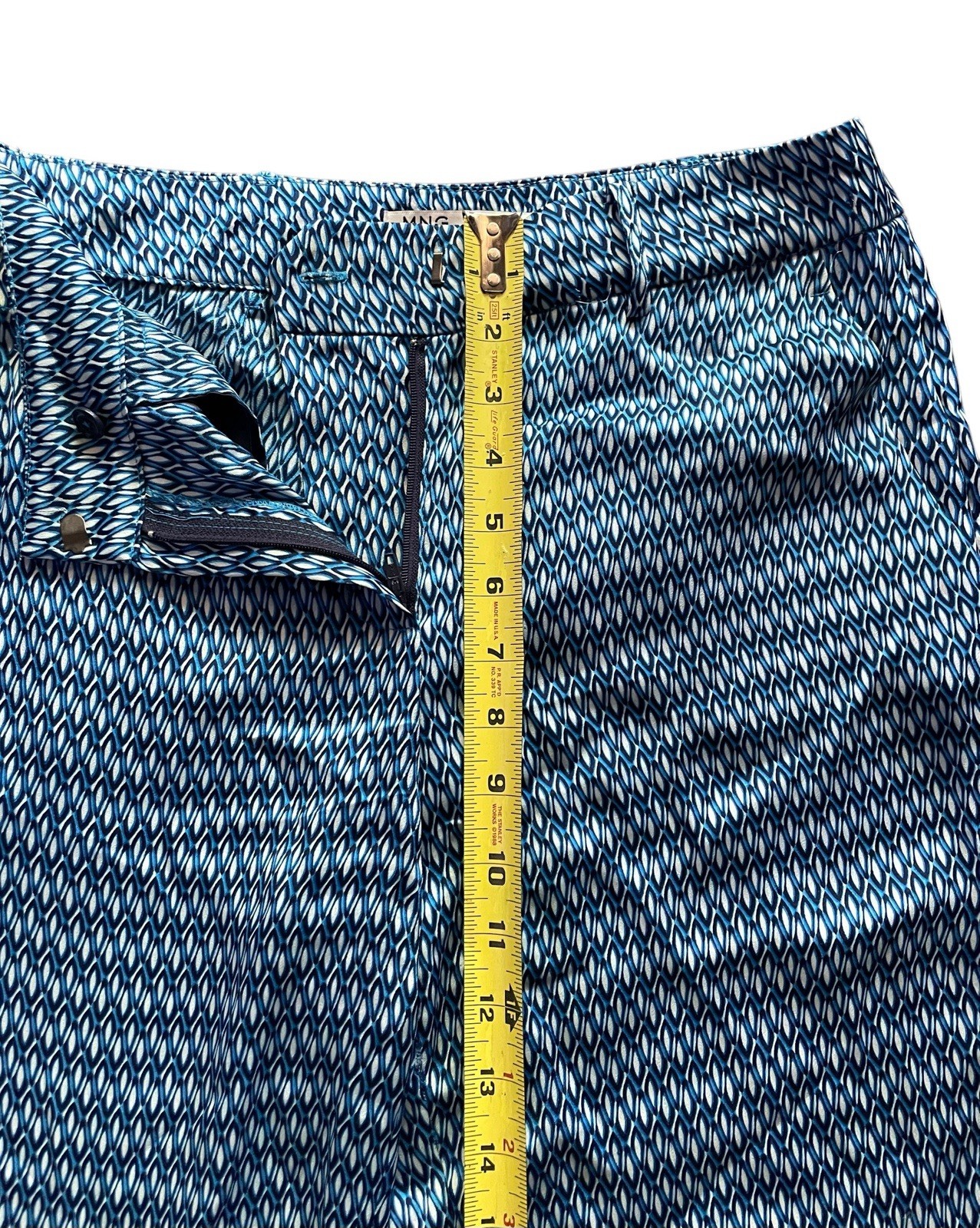 Mango Blue Geometric Pattern Trouser Pants • Soft… - image 8