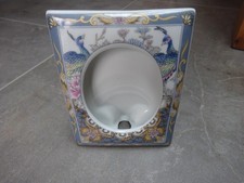 Cornice portafoto/foto giapponese porcellana Otagiri ornata floreale pavone blu