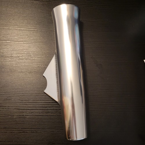 Polished Aluminum Weld-On Fishing Rod Holder with Gimbal Pin 10" Marine Boat - Afbeelding 7 van 14