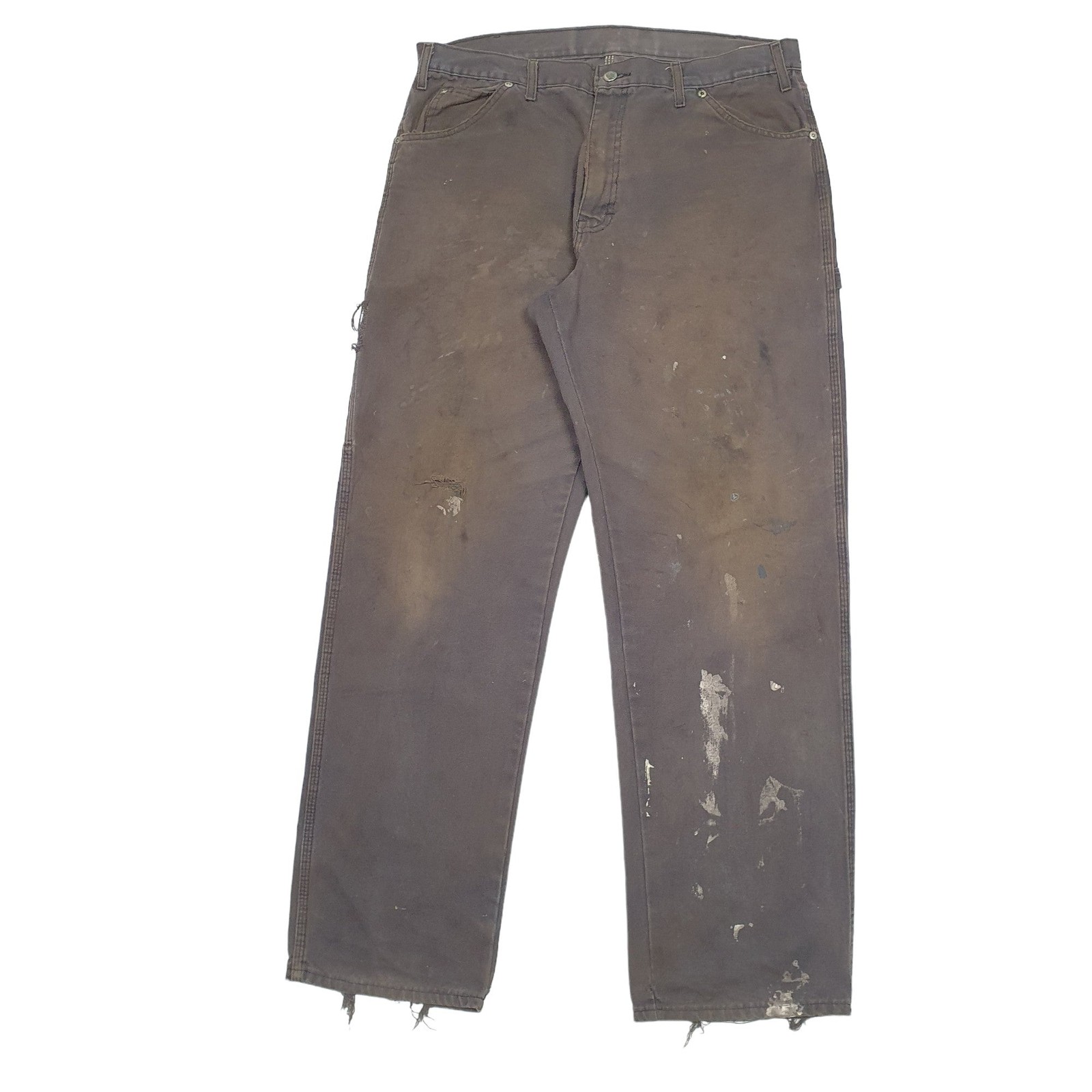DICKIES Carpenter Workwear Trousers Cotton Brown Mens W38 L34 image 2