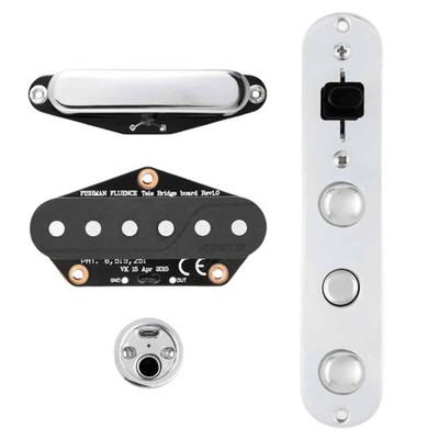 Fishman Fluence Greg Koch Active Telecaster Single Coil Pickup Set, Chrome/Black