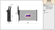 AHE 93575 Wärmetauscher Innenraumheizung Kühler für FORD ESCORT IV Cabriolet