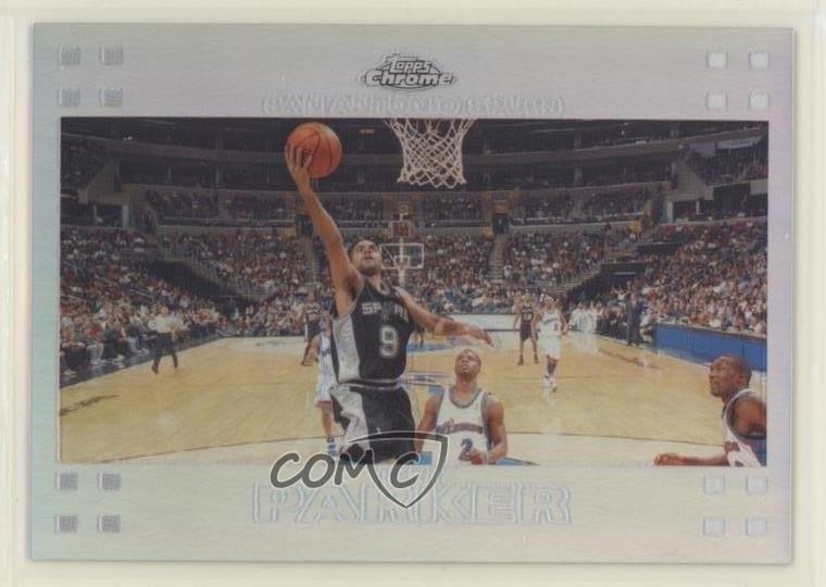 2007-08 Topps Chrome Refractor /999 Tony Parker #36 HOF m1f