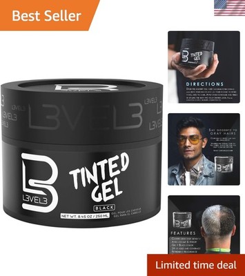 Professional Black Tinted Hair Gel - Volumizing, Unscented, Flake-Free Formula