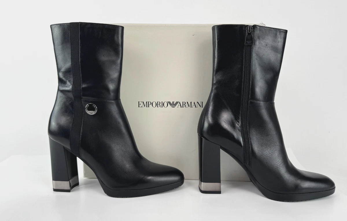 Brand New EMPORIO ARMANI mid-ankle boot M:11/EU:44M Patent leather ankle boots Emporio Armani Black size 36 EU  main image 4
