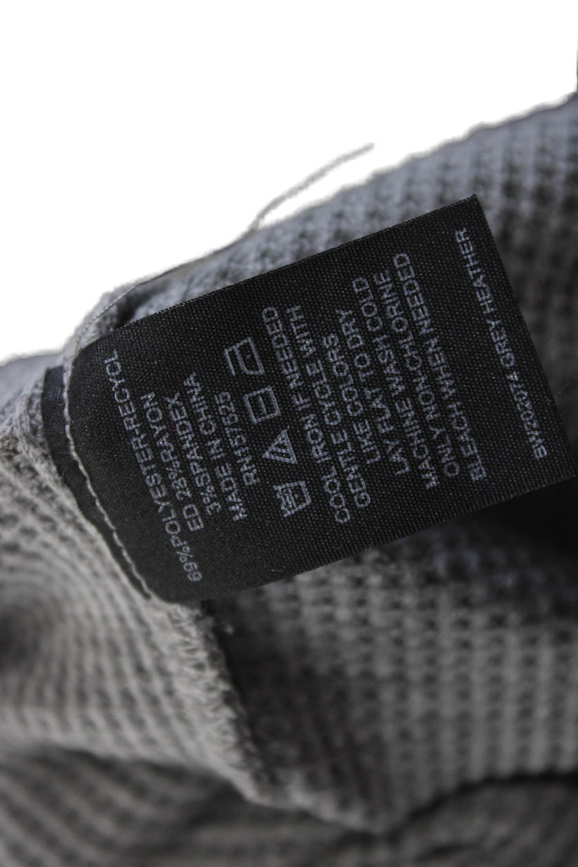 WSLY Womens Basic Button-Up Gray Long Sleeve Crew… - image 5