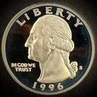 1996-S GEM PROOF Washington Quarter 25C SILVER DEEP ULTRA CAMEO Coin