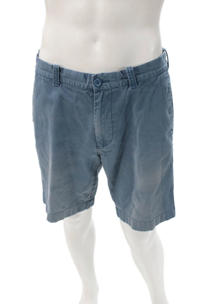 J Crew Mens Chino Shorts Blue Cotton Size 34