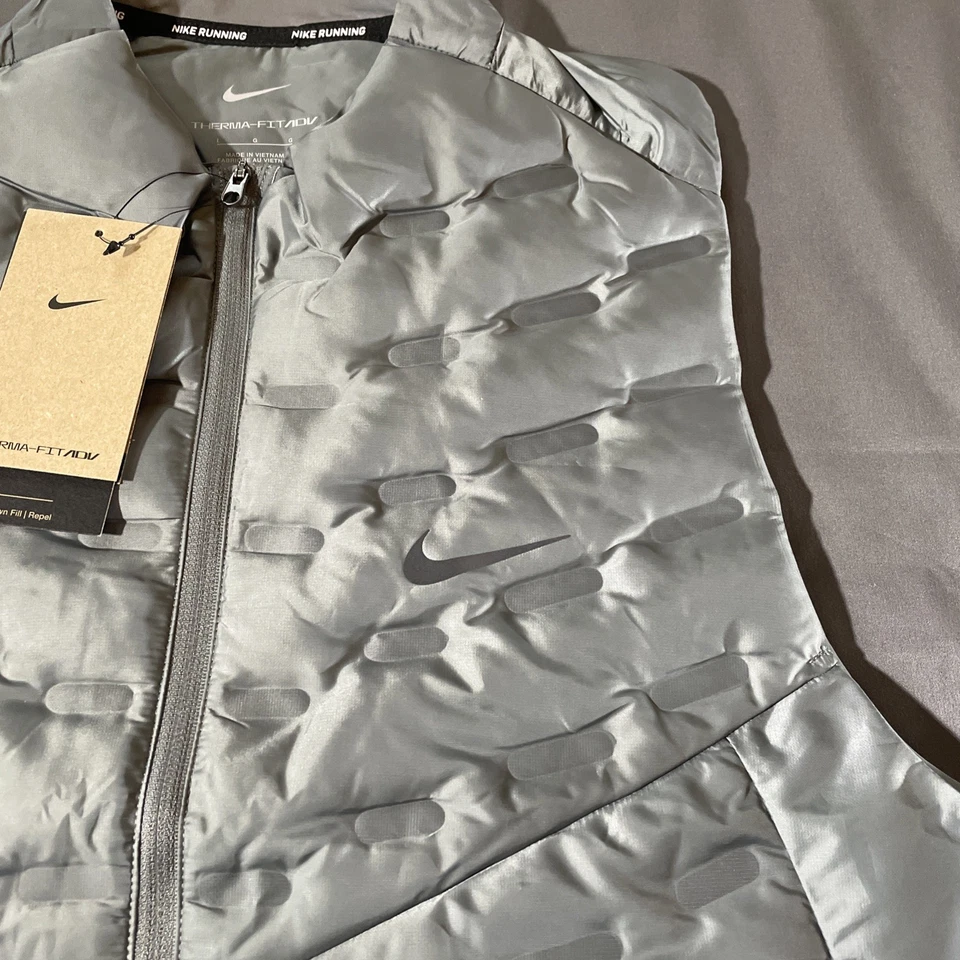 Nike Therma-Fit ADV Repel Aeroloft Down Running Vest Grey FB7542-084 Mens Sz L - Image 2 of 4