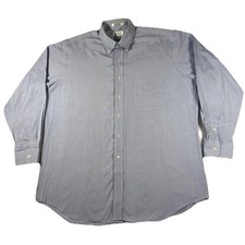 Paul Fredrick Blue Men's 16-35 80s Two-Ply Pinpoint Oxford Cotton Shirt