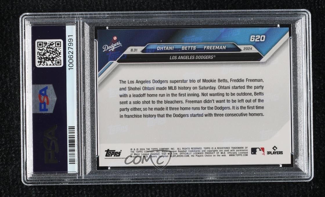 2024 Topps Now /11340 Shohei Ohtani Mookie Betts Freddie Freeman PSA 10 GEM MT view 2