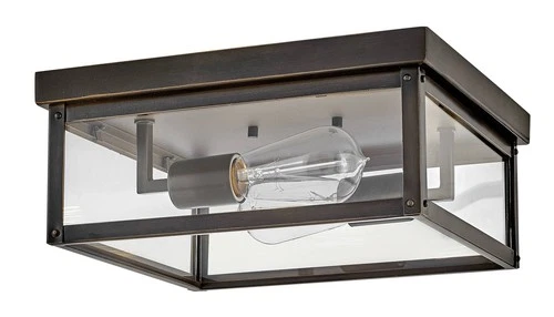 Beckham 12" Wide Oil-Rubbed Bronze Outdoor Ceiling Light - Picture 4 of 10