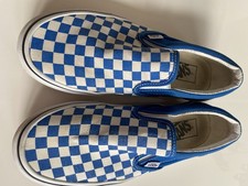 Vans Blue White Check Slip Ons M6.0 W 7.5 Classic
