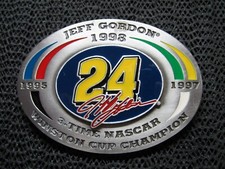 JEFF GORDON 24 3 TIMES NASCAR WINSTON CUP CHAMPION BELT BUCKLE VINTAGE RARE 