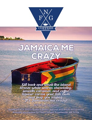 FNG Coffees-Jamaica' Me Crazy- Ground or Whole Bean- 16 oz