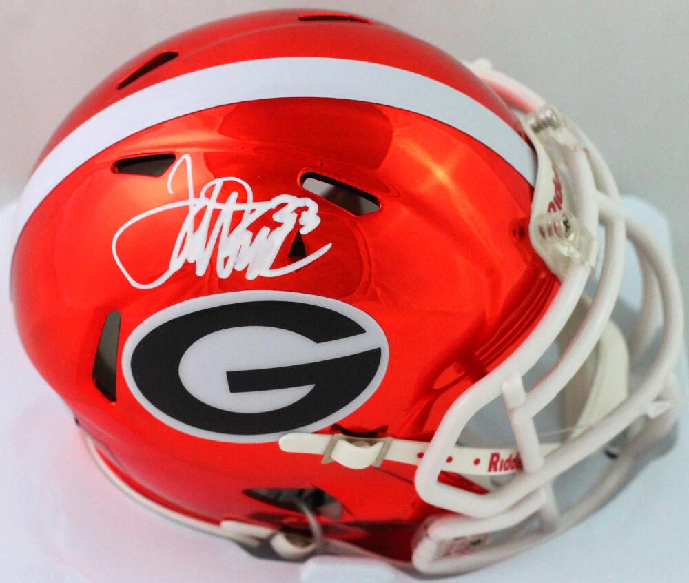 Terrell Davis Autographed Georgia Bulldogs Chrome Mini Helmet