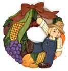 Eddie Walker Harvest Scarecrow Wreath Wall Plaque Midwest Cannon Falls HTF