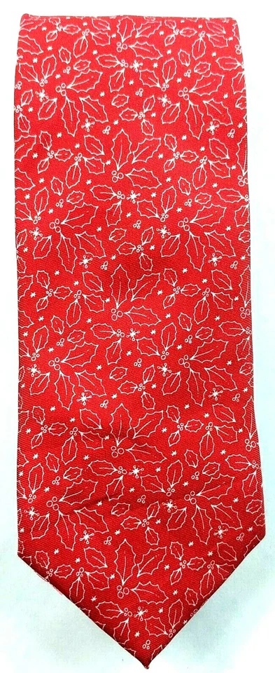 Corbata de novedad con estampado de acebo de Navidad Foto 4 de 4