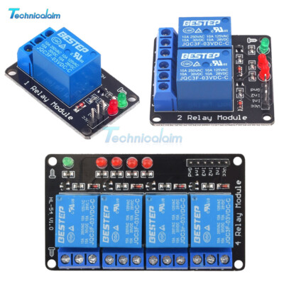 3V 3.3V 1/2/4Channel Relay Module Low Level Trigger Relay with LED Relay Output