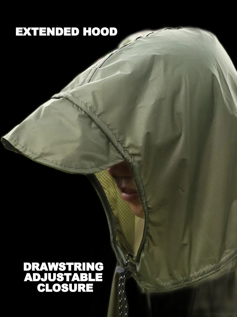 NEW WATERPROOF OG-107 OLIVE GREEN MILITARY PONCHO WET