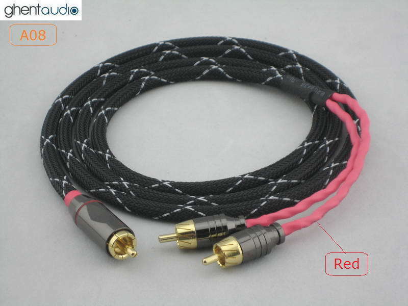 Pair Of 1ft RCA Audio Cables By Ghentaudio - High Quality 4N-OFC For Clear Sound 5 thumbnail image