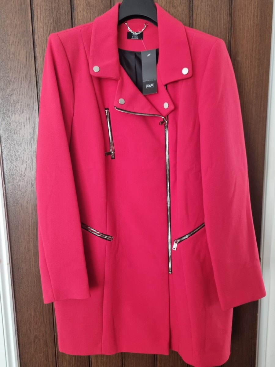 Ladies Smart Red Coat F&F Size 18 UK