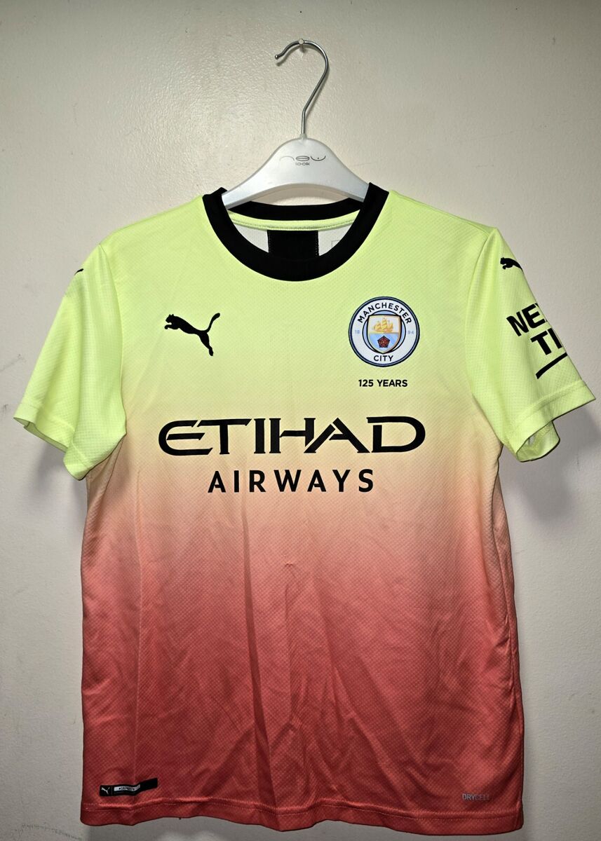 Manchester City 125 Years Puma Authentic License 13-14 Yrs Yellow Orange T  Shirt